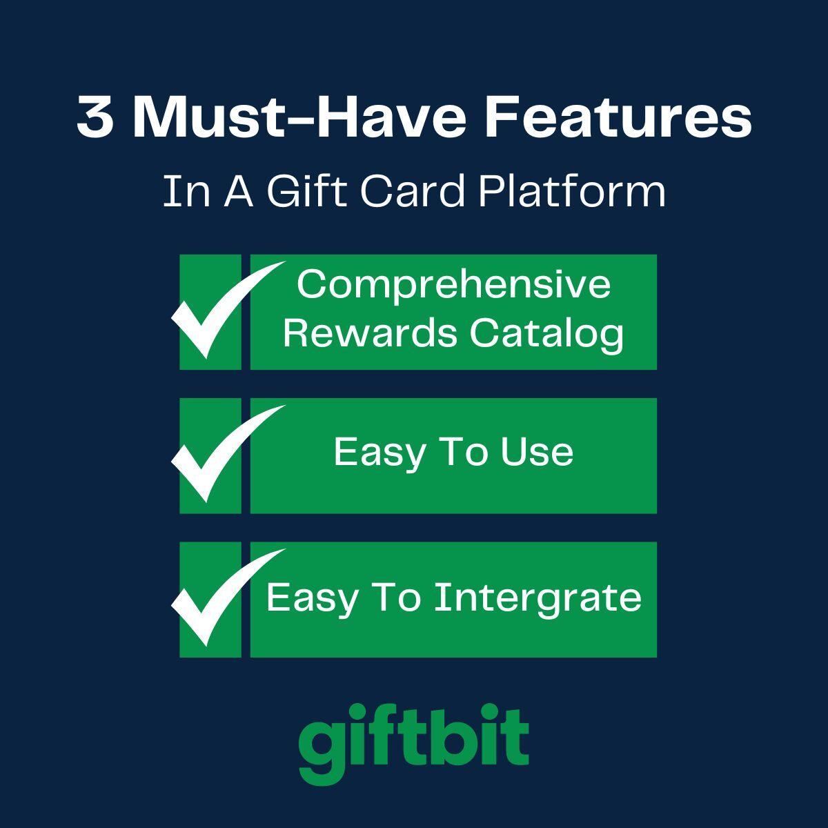 3 must have features in a gift card platform graphic