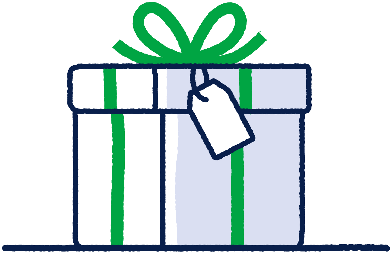 graphic of a closed gift