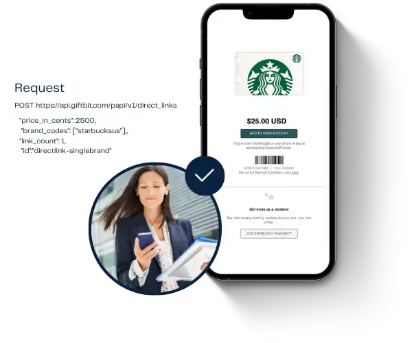 Direct link API call single brand Starbucks